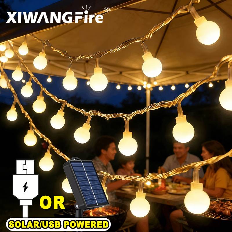 Lighting Christmas Decor - Lampki solarne/USB/bateryjne, 3-10M, kule LED, wodoodporne,